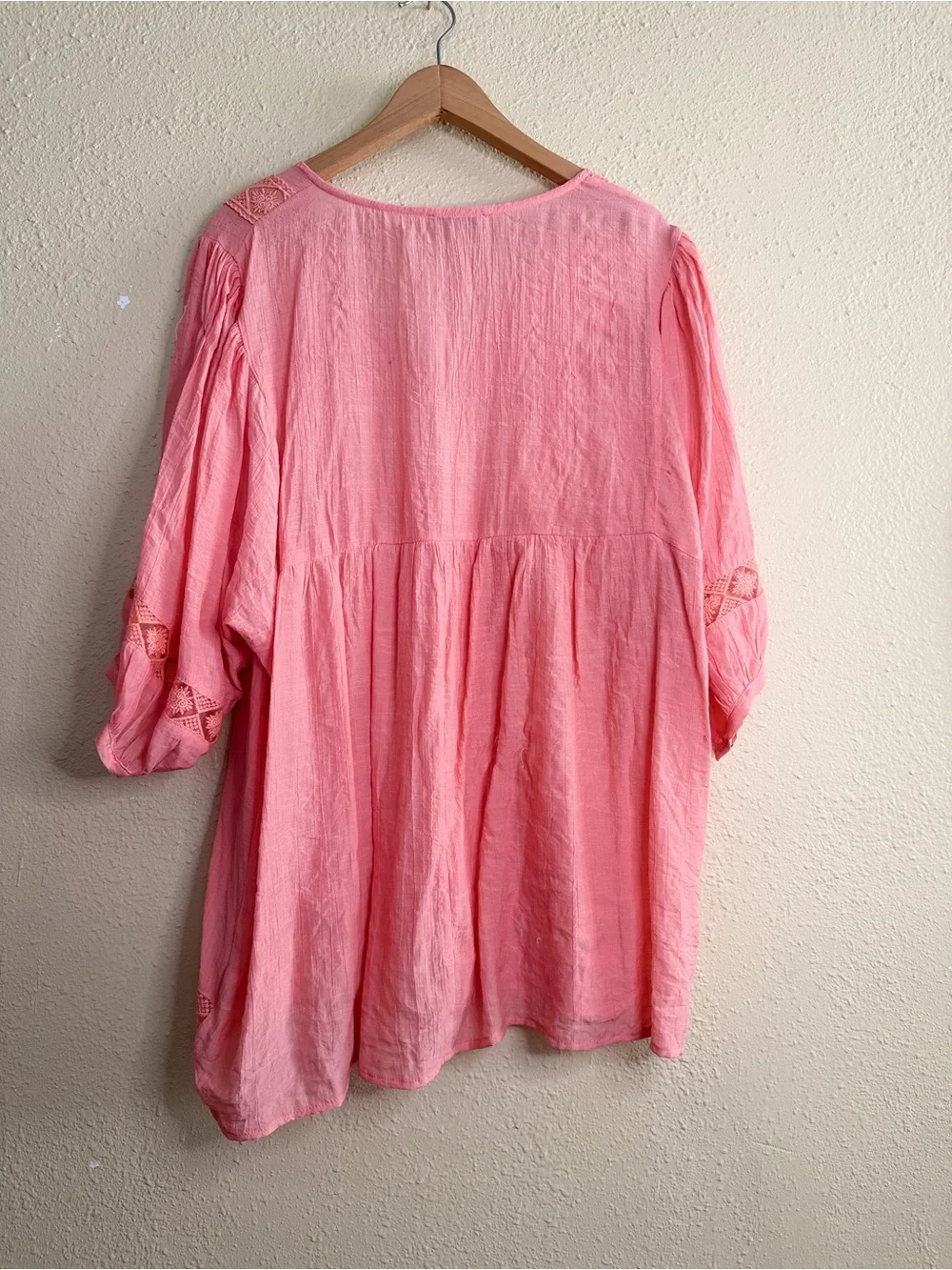 NEW | L Love | Coral Pink Boho Summer Long Sleeve Top - Size 3X - Picture 4 of 5